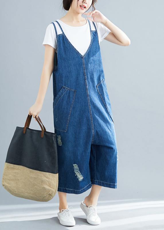 Women jumpsuit pants cotton clothes 18th Century navy pants - SooLinen