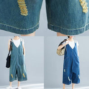 Women jumpsuit pants cotton clothes 18th Century navy pants - SooLinen