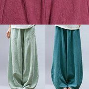 Women's summer casual pants loose large size retro cotton and linen wide legs harem pants tide - SooLinen