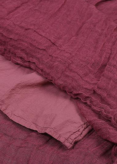 burgundy linen fall new skirts loose elastic waist maxi skirts - SooLinen