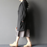 dark gray fashion  woolen sweater coats plus size elegant casual long sleeve knit cardigans