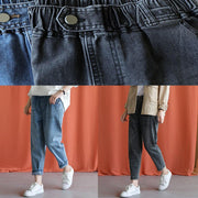 denim blue 2019 new wild elastic waist pants - SooLinen