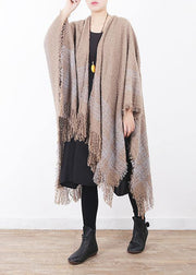 fall winter gray blue striped sacarf oversize women rectangle shawl - SooLinen