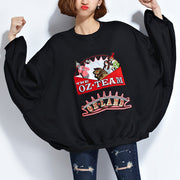 fashion black pure cotton tops plussize cotton clothing blouses Elegant appliques batwing sleeve midi tops