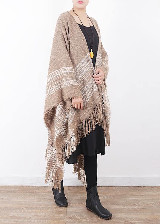 fashion women oversize tassel scarf knitting small fresh cloak sacarfes - SooLinen