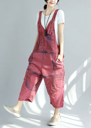 loose Mulberry pockets Print Jumpsuit Spring