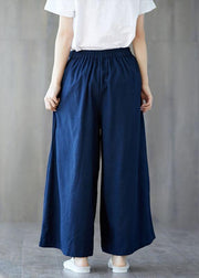 new linen casual wide leg pants plus size Chinese Button  pants - SooLinen