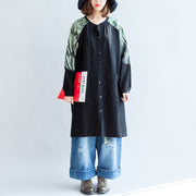 neue Oversize-Patchwork-Gründrucke Baumwoll-Outwear-Taschen 2021 Herbst-Freizeitmäntel