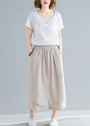 nude summer cotton women pants loose casual pants skirts - SooLinen