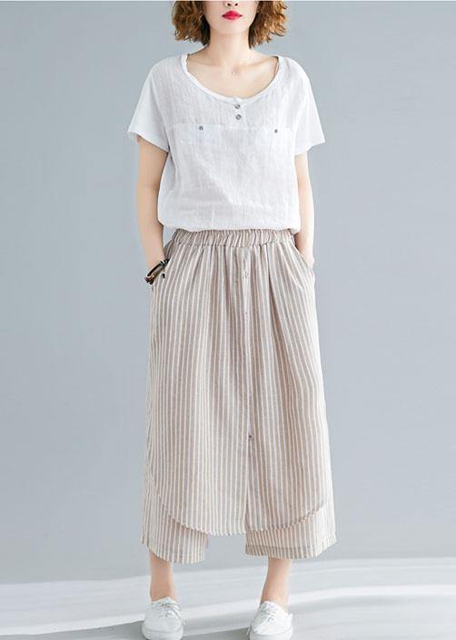 nude summer cotton women pants loose casual pants skirts - SooLinen