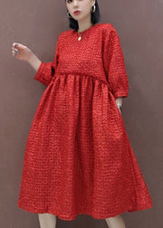 plus size Red O-Neck A line skirts Spring