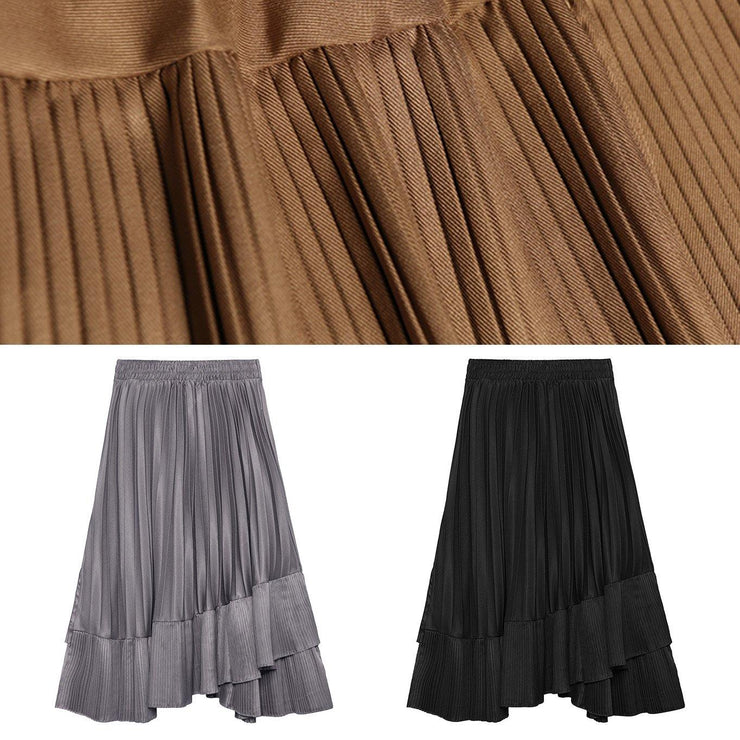 spring women casual high waist asymmetric hem skirts - SooLinen