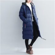 fine blue plaid winter parkas plus size hooded snow jackets Elegant thick winter coats