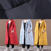 trendy plus size snow jackets winter outwear red hooded Large pockets goose Down coat - SooLinen